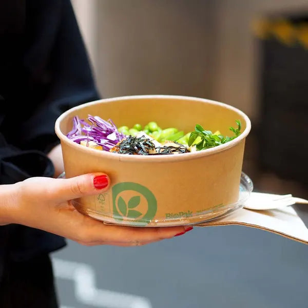 750ml Medium Kraft BioBowl - Cafe Supply