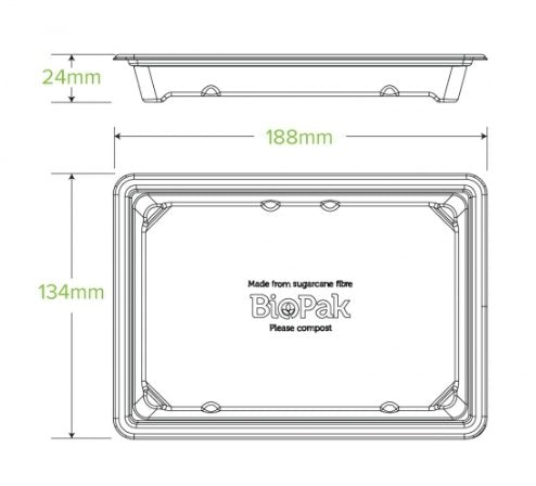 MEDIUM BIOCANE SUSHI TRAY - Cafe Supply