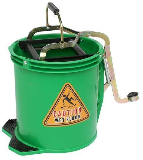 Metal Wringer Bucket - Green, 16L Per Each - Cafe Supply