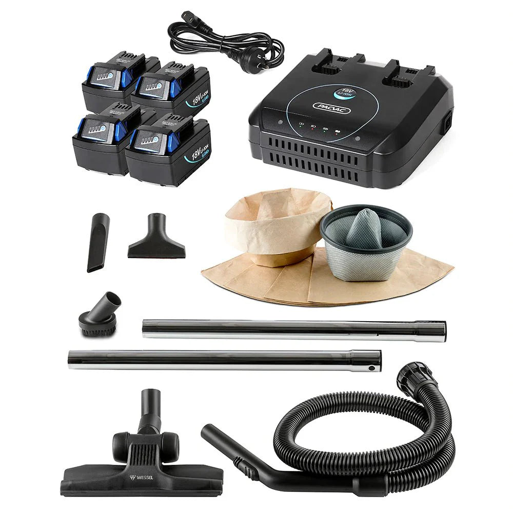 PACVAC SUPERPRO BATTERY BACKPACK VACUUM CLEANER - Cafe Supply