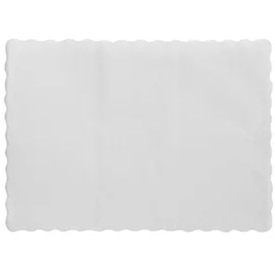Parego White Tray Mat, Scalloped Edge - Cafe Supply