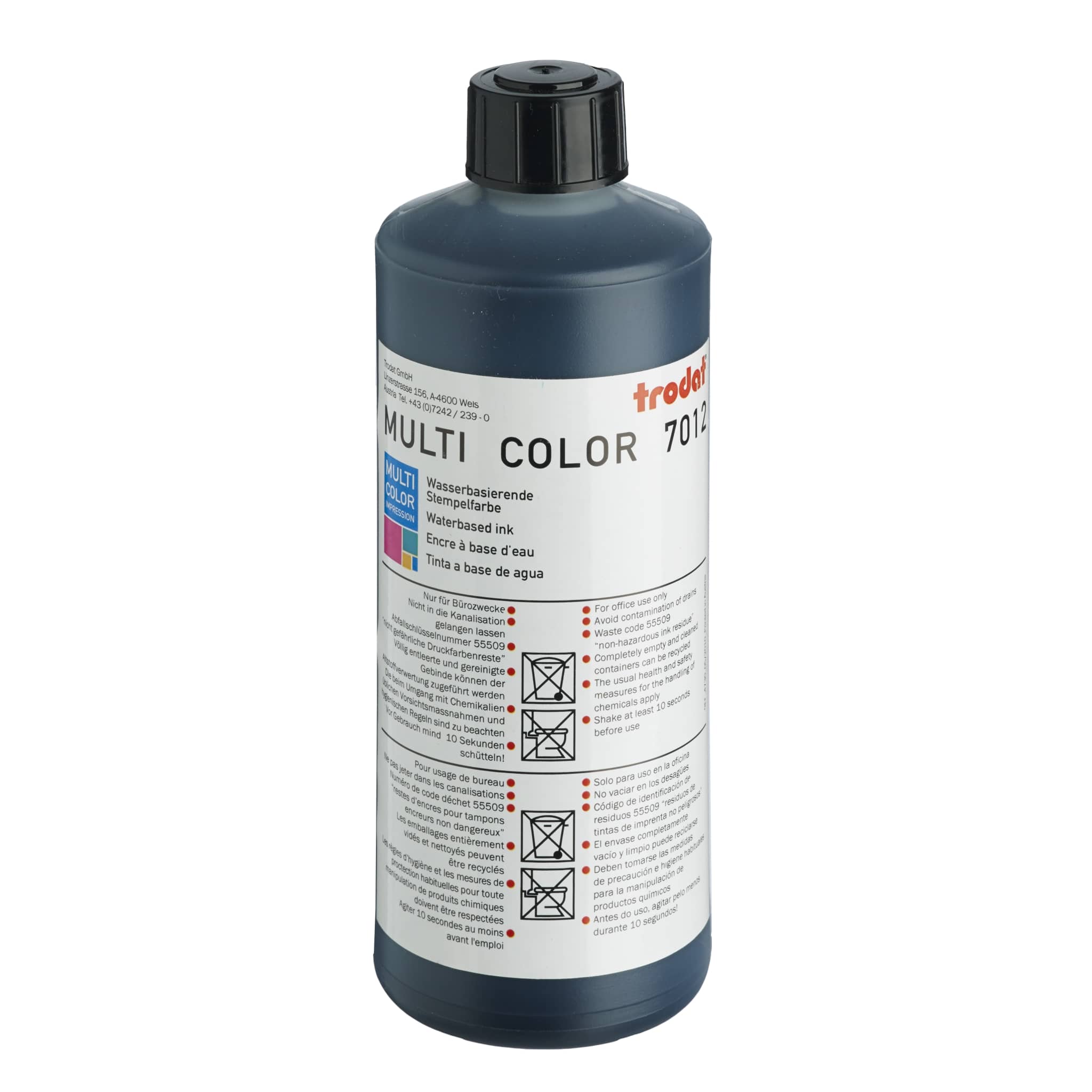 Trodat Rubber Stamp Ink 500ml 7012 Black - Cafe Supply