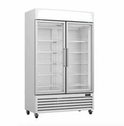 Upright Double Glass Door Freezer - Cafe Supply