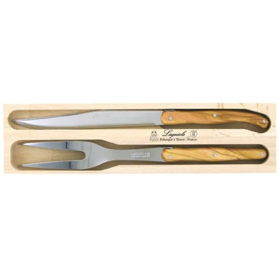 Verdier Carving Set Olive Wood - Cafe Supply