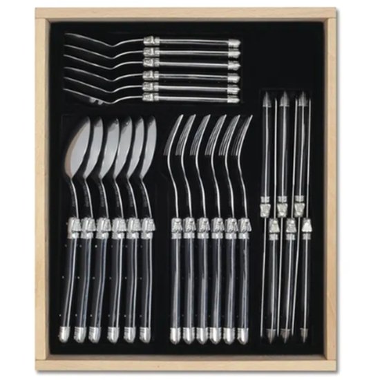 VERDIER CUTLERY SET 24 PC BLACK - Cafe Supply