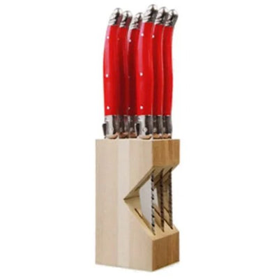 Verdier Knife Block Set 6 Bright Red