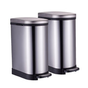 SOGA 2X Foot Pedal Stainless Steel Rubbish Recycling Garbage Waste Trash Bin 10L U