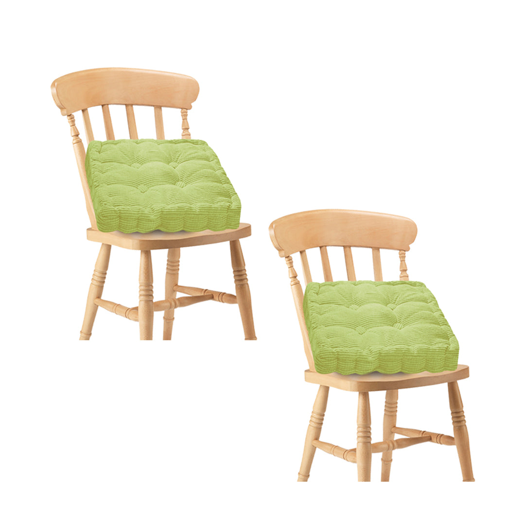 SOGA 2X Green Square Cushion Soft Leaning Plush Backrest Throw Seat Pillow Home Office Sofa Decor