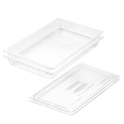 SOGA 65mm Clear Gastronorm GN Pan 1/1 Food Tray Storage Bundle of 2 with Lid