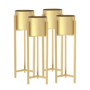 SOGA 4X 90cm Gold Metal Plant Stand with Flower Pot Holder Corner Shelving Rack Indoor Display