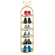 SOGA 6 Tier Bunny Ears Shape Gold Plated Metal Shoe Organizer Space Saving Portable Footwear Storage Shelf