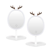 SOGA 2X White Antler LED Light Makeup Mirror Tabletop Vanity Home Decor