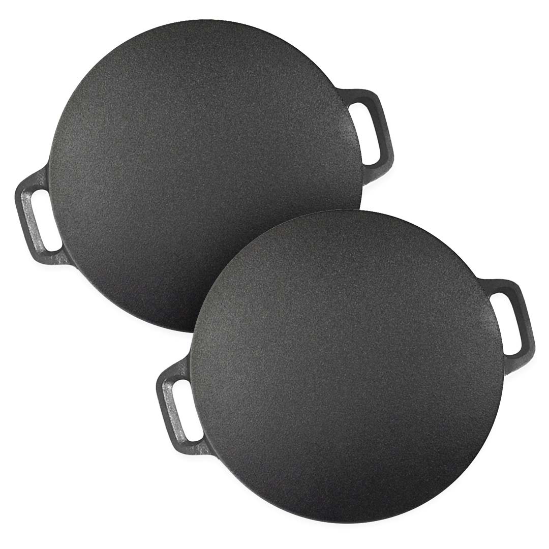 SOGA 2X Cast Iron Induction Crepes Pan Baking Cookie Pancake Pizza Bakeware