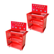 SOGA 2X 3 Tier Tool Storage Cart Portable Service Utility Heavy Duty Mobile Trolley with Porous Side Panels
