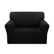 SOGA 1-Seater Black Sofa Cover Couch Protector High Stretch Lounge Slipcover Home Decor
