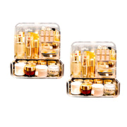 SOGA 2X Transparent Cosmetic Storage Box Clear Makeup Skincare Holder with Lid Drawers Waterproof  Dustproof Organiser