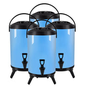 SOGA 4X 14L Stainless Steel Insulated Milk Tea Barrel Hot and Cold Beverage Dispenser Container with Faucet Blue