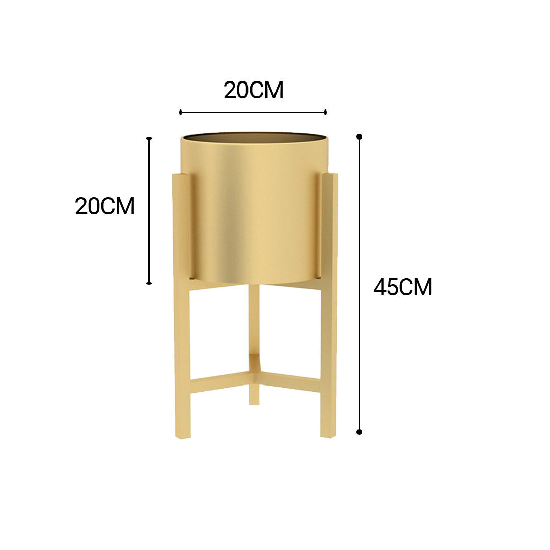 SOGA 2X 45CM Gold Metal Plant Stand with Flower Pot Holder Corner Shelving Rack Indoor Display