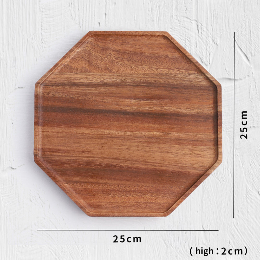 SOGA 2X 25cm Octagon Wooden Acacia Food Serving Tray Charcuterie Board Centerpiece  Home Decor