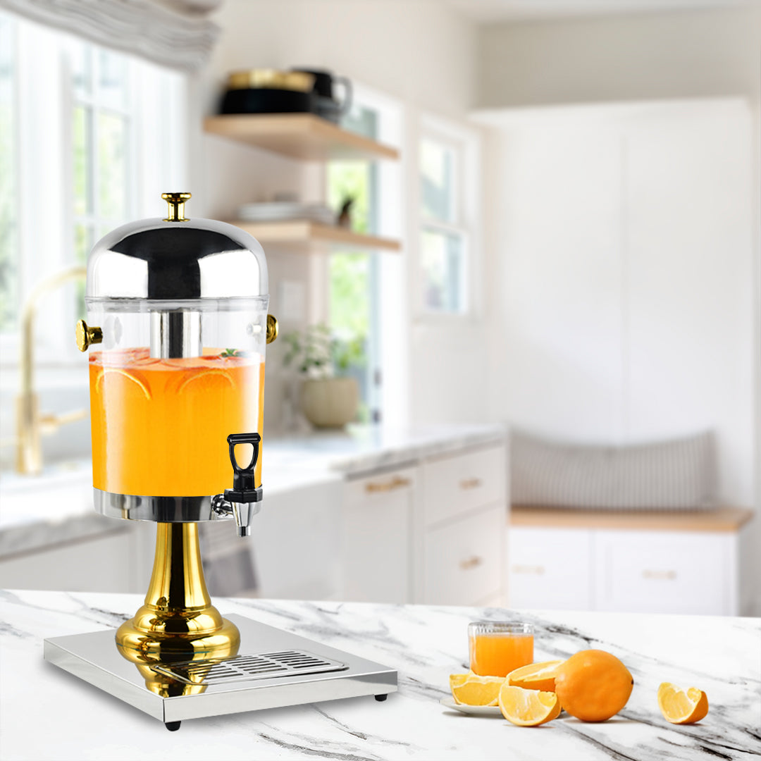 SOGA 2X Single 8L Stainless Steel Dispenser Beverage Juicer Transparent Commercial Drink Container Jug