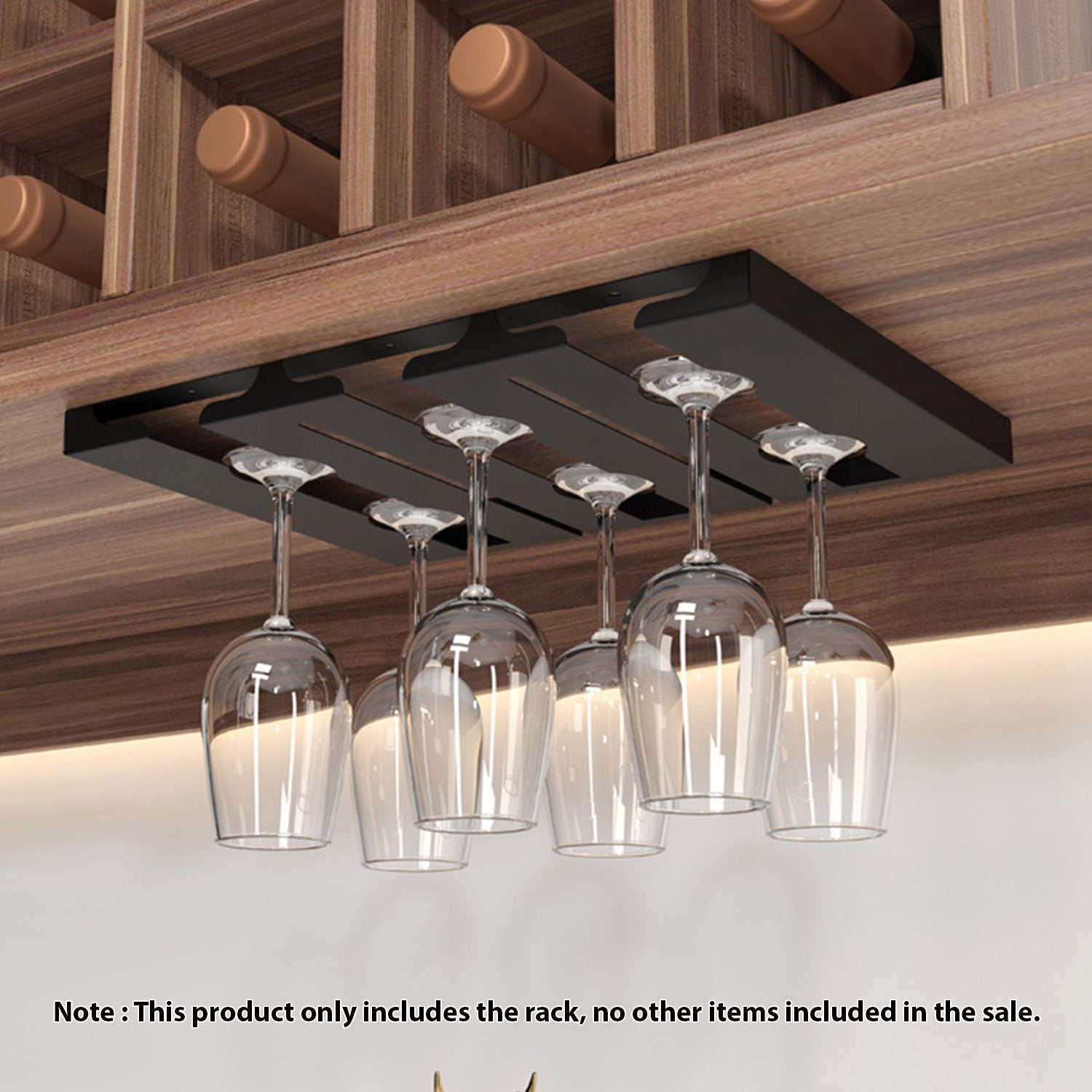 SOGA 34cm Wine Glass Holder Hanging Stemware Storage Organiser Kitchen Bar Restaurant Decoration