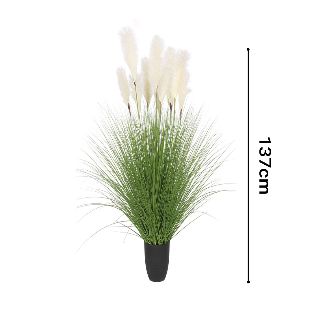 SOGA 2X 137cm Green Artificial Indoor Potted Bulrush Grass Tree Fake Plant Simulation Decorative