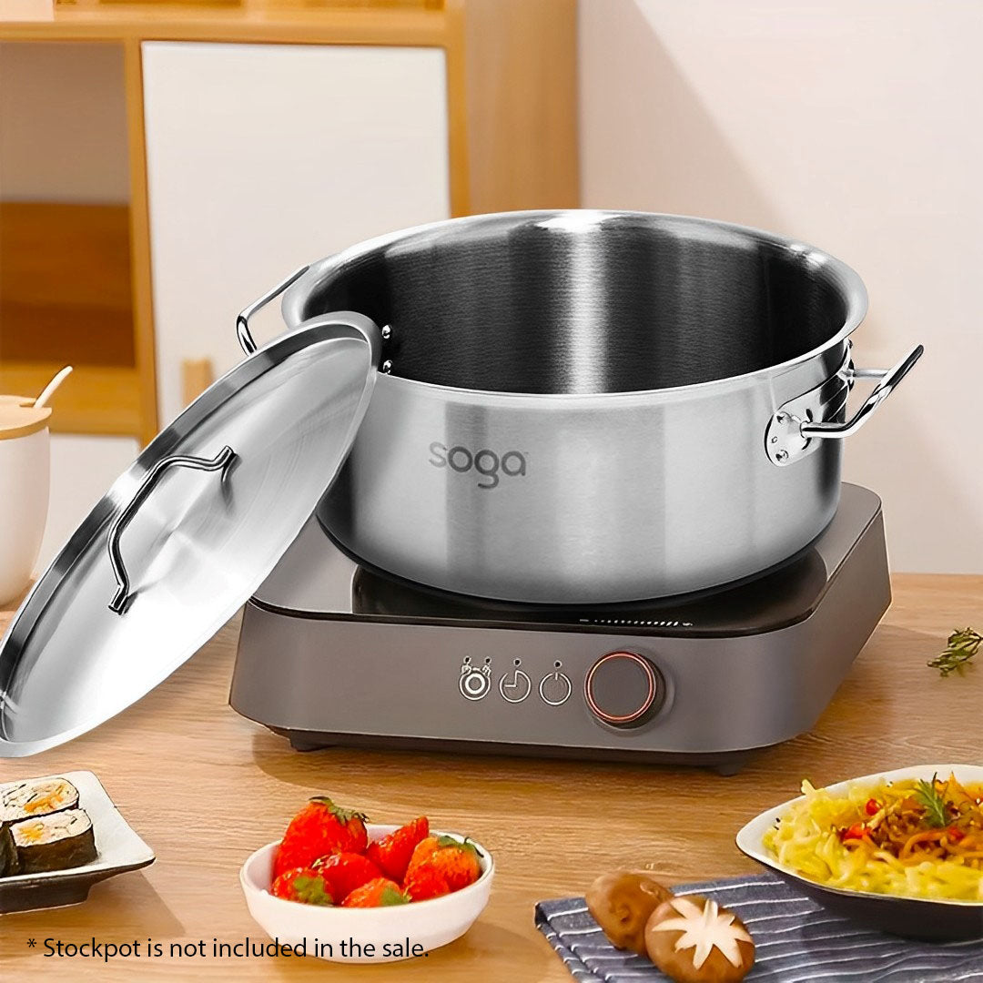 SOGA 55cm Top Grade Stockpot Lid Stainless Steel Stock pot Cover
