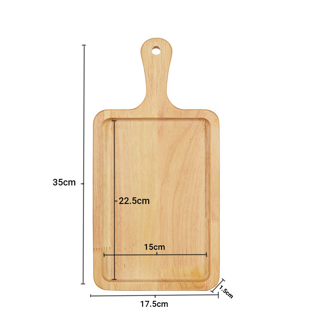 SOGA 2X 35cm Rectangle Premium Wooden Oak  Food Serving Tray Charcuterie Board Paddle Home Decor