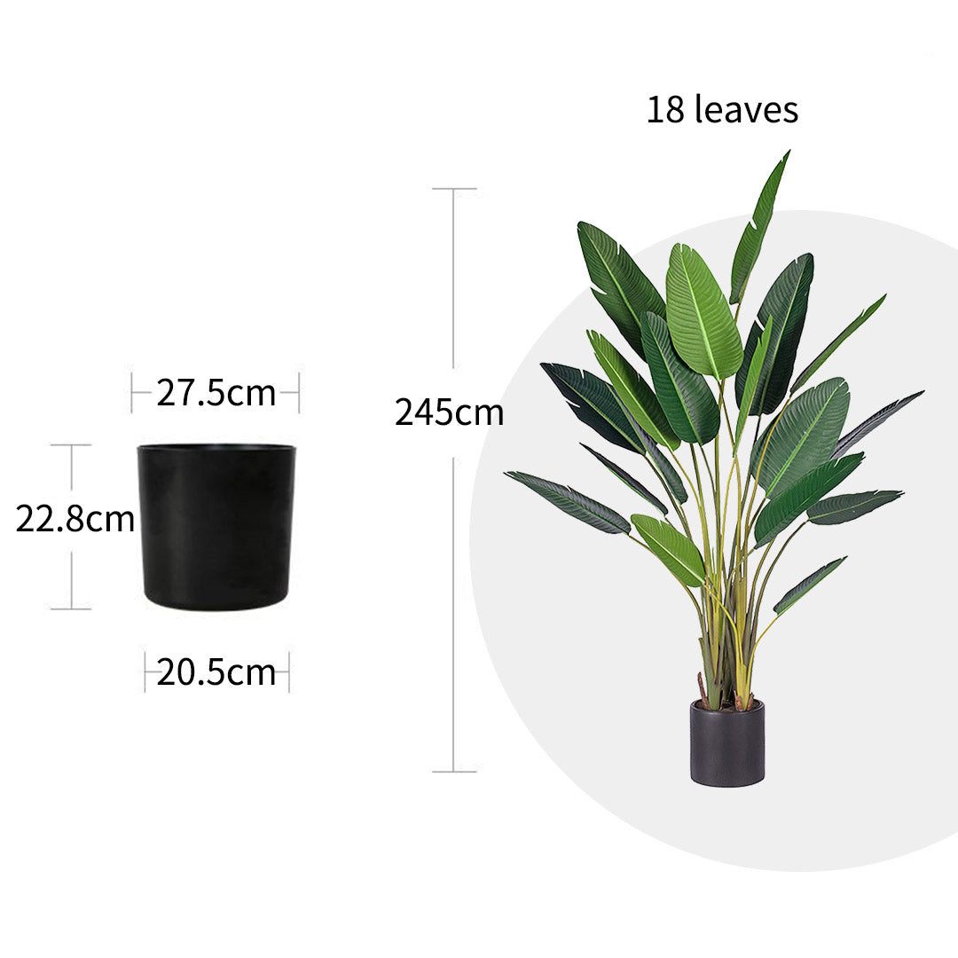 SOGA 4X 245cm Artificial Giant Green Birds of Paradise Tree Fake Tropical Indoor Plant Home Office Decor