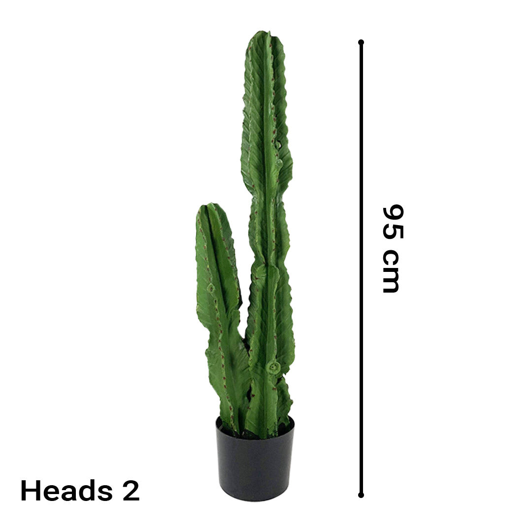 SOGA 2X 95cm Green Artificial Indoor Cactus Tree Fake Plant Simulation Decorative 2 Heads