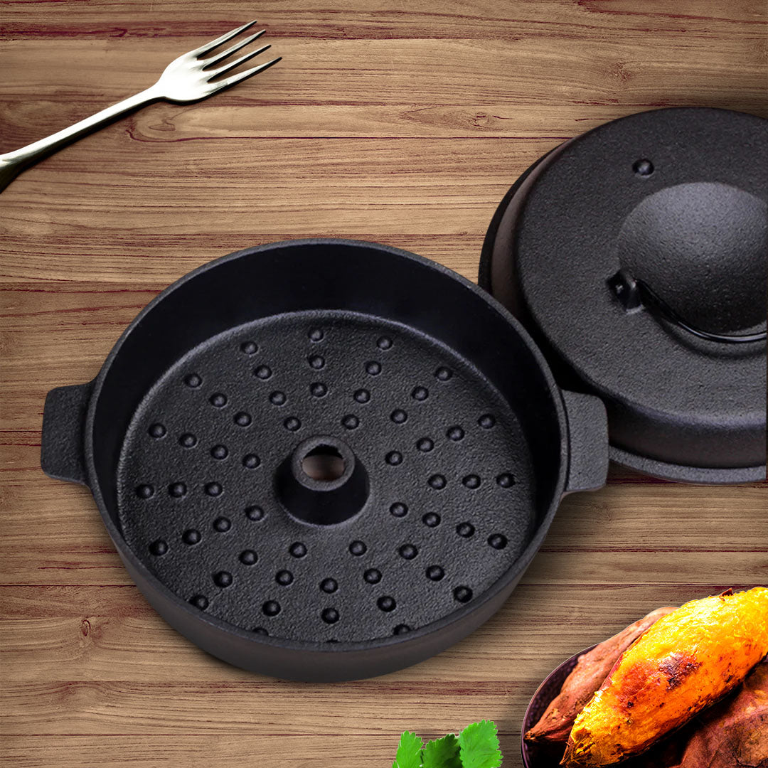 SOGA 2X 28cm Cast Iron Dutch Oven Pre-Seasoned Camping Stew Pot with Lid