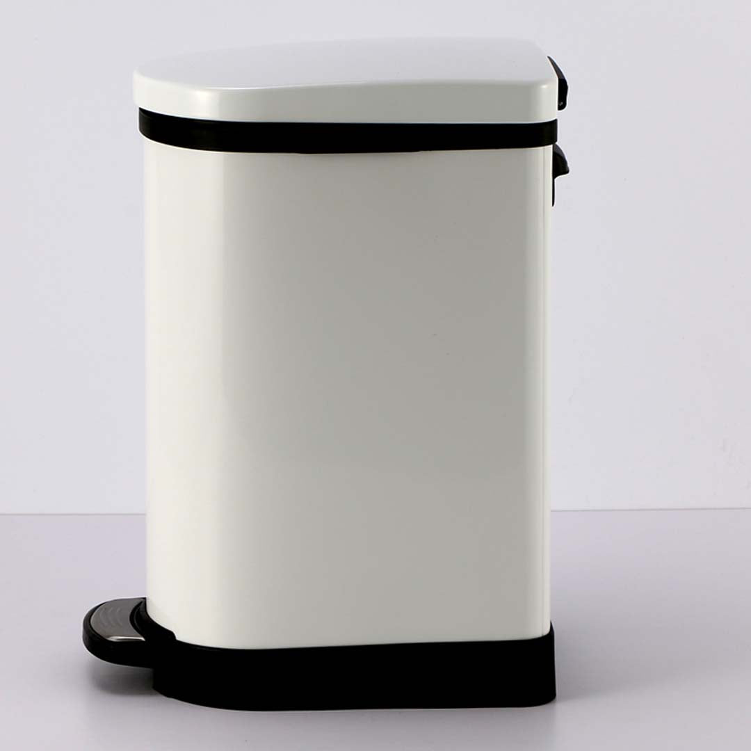 SOGA 4X 10L Foot Pedal Stainless Steel Rubbish Recycling Garbage Waste Trash Bin U White