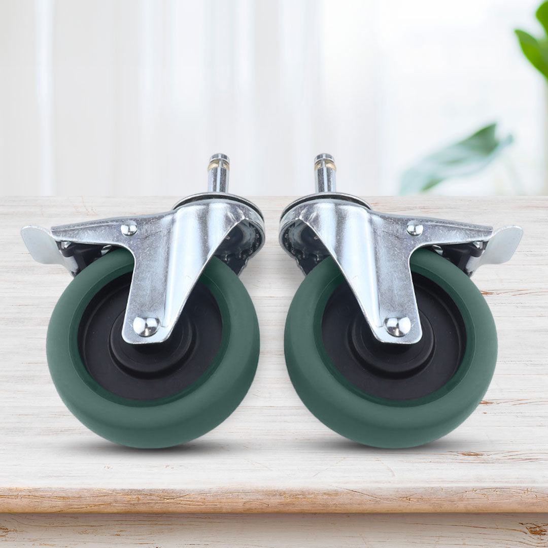 SOGA 2X 4" Heavy Duty Polyurethane Swivel Castor Brake Wheels