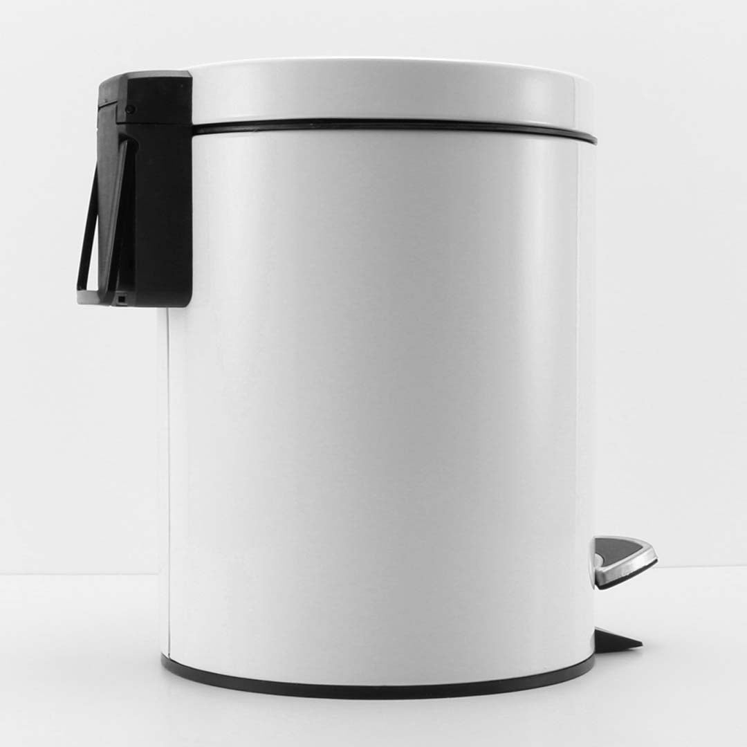 SOGA 4X 12L Foot Pedal Stainless Steel Rubbish Recycling Garbage Waste Trash Bin Round White