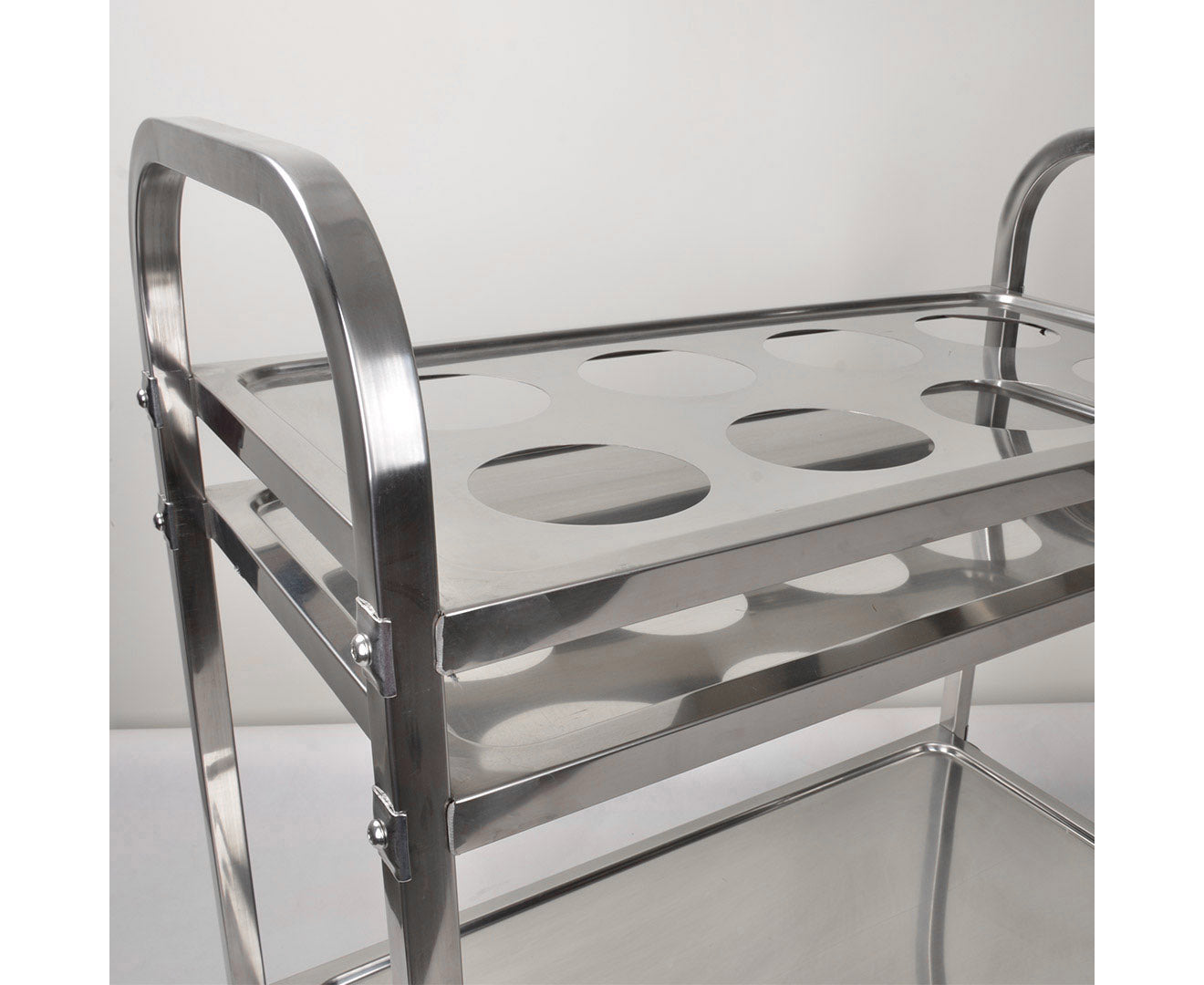 SOGA 2X 2 Tier Stainless Steel 8 Compartment Kitchen Seasoning Car Service Trolley Condiment Holder Cart Spice Bowl