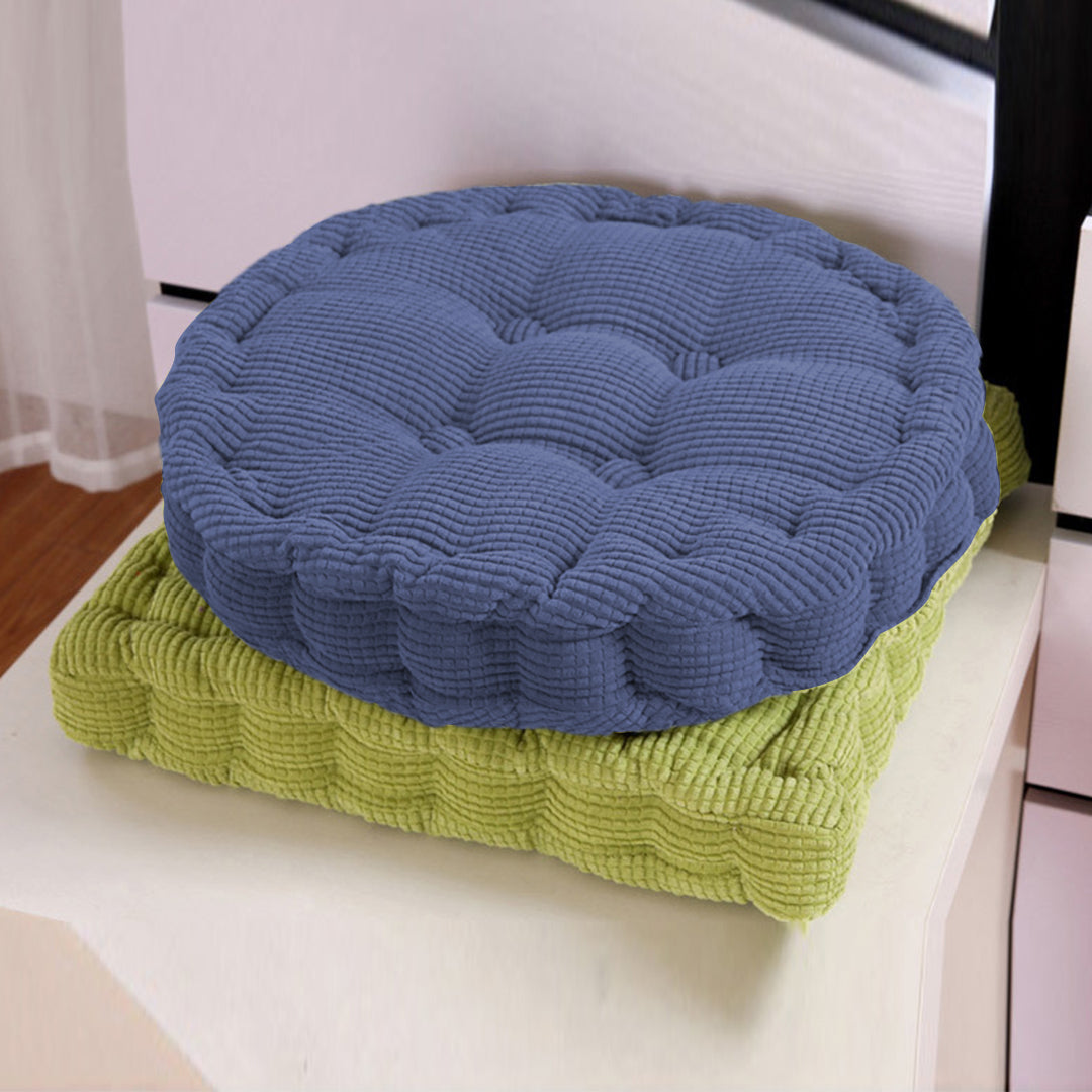 SOGA 4X Blue Round Cushion Soft Leaning Plush Backrest Throw Seat Pillow Home Office Decor