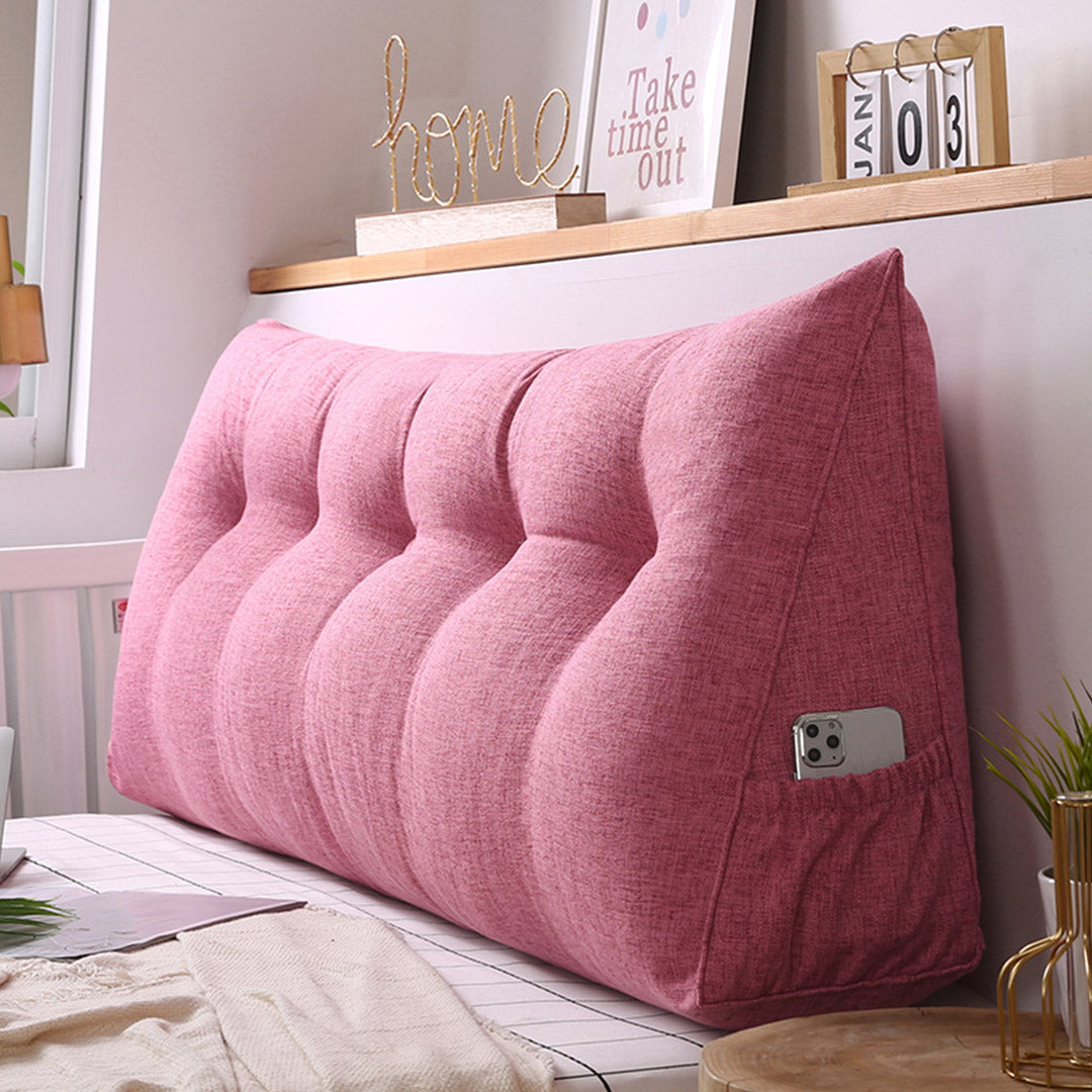 SOGA 4X 180cm Pink Triangular Wedge Bed Pillow Headboard Backrest Bedside Tatami Cushion Home Decor