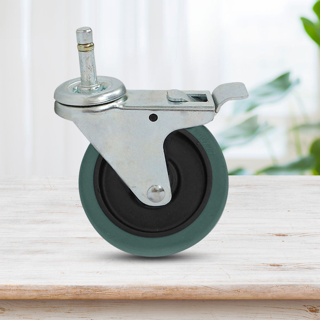 SOGA 2X 4" Heavy Duty Polyurethane Swivel Castor Brake Wheels