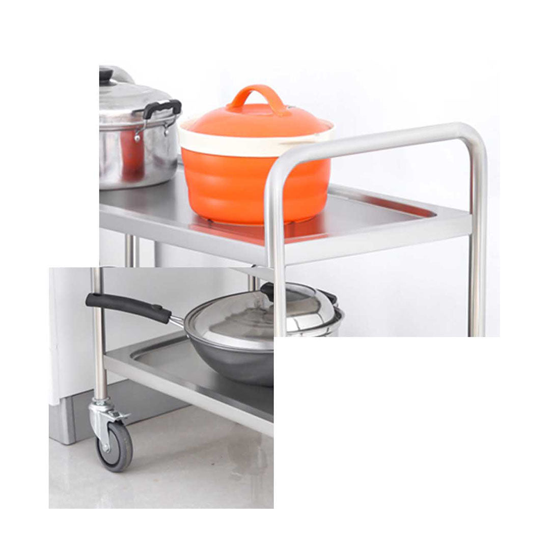SOGA 2X 4 Tier 860x540x1170 Stainless Steel Kitchen Dining Food Cart Trolley Utility