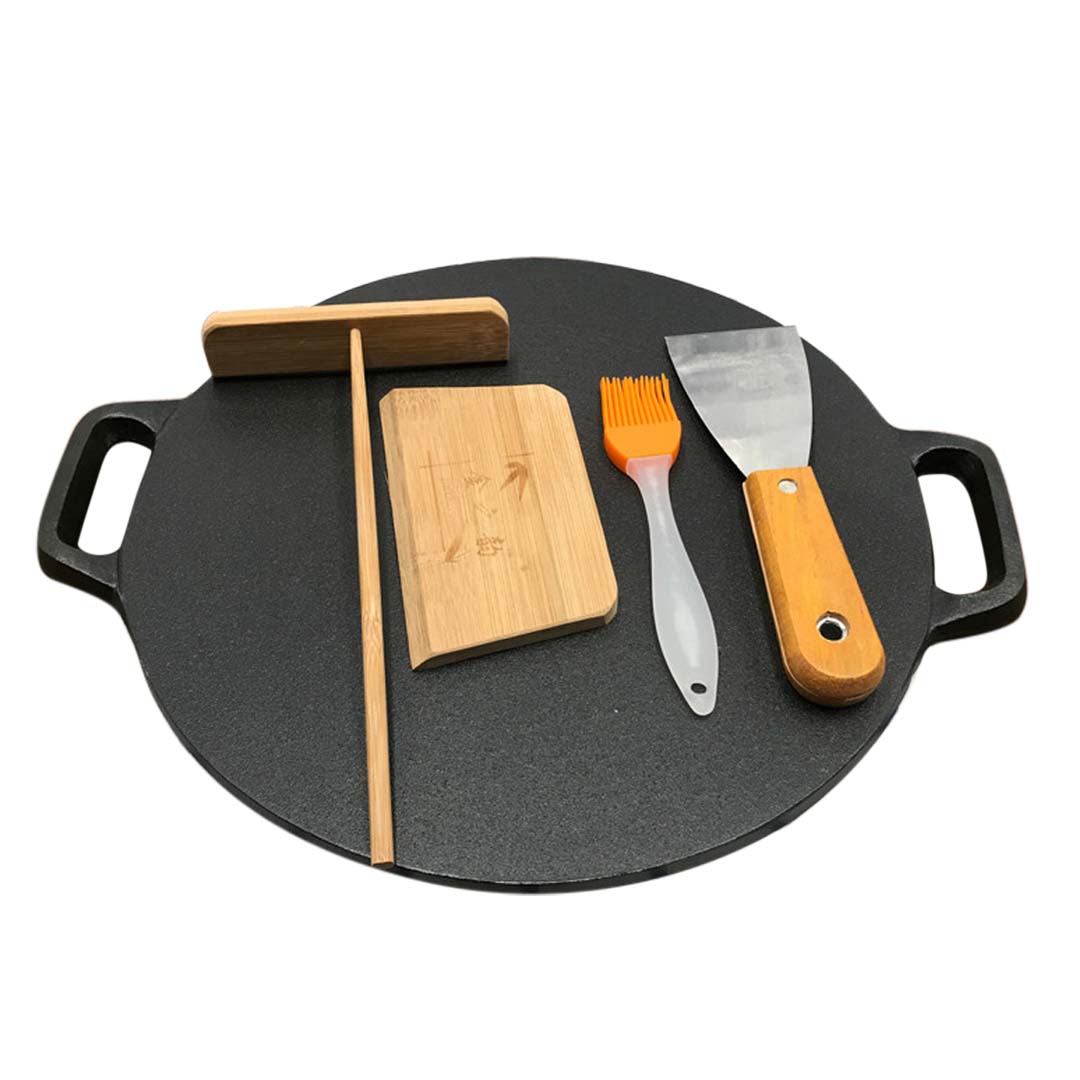 SOGA 2X Cast Iron Induction Crepes Pan Baking Cookie Pancake Pizza Bakeware