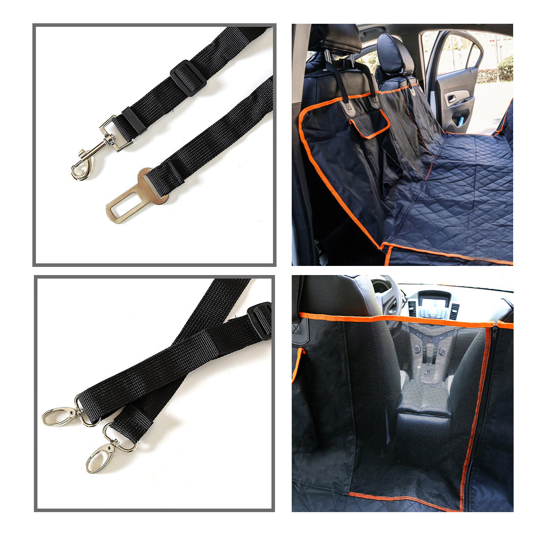 SOGA 2X Oxford Cloth Waterproof Dog Car Cover Back Seat Protector Hammock Pet Mat Black