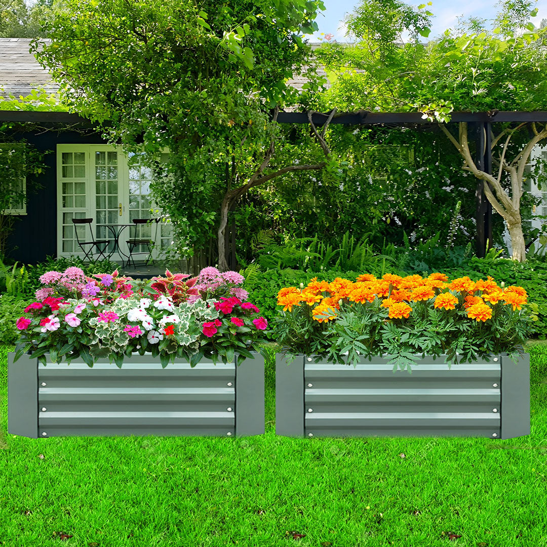 SOGA 60cm Hexagon Shape Galvanised Raised Garden Bed Vegetable Herb Flower Outdoor Planter Box
