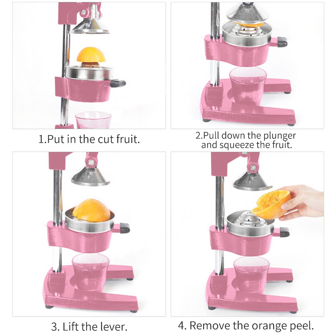SOGA 2X Commercial Manual Juicer Hand Press Juice Extractor Squeezer Orange Citrus Pink