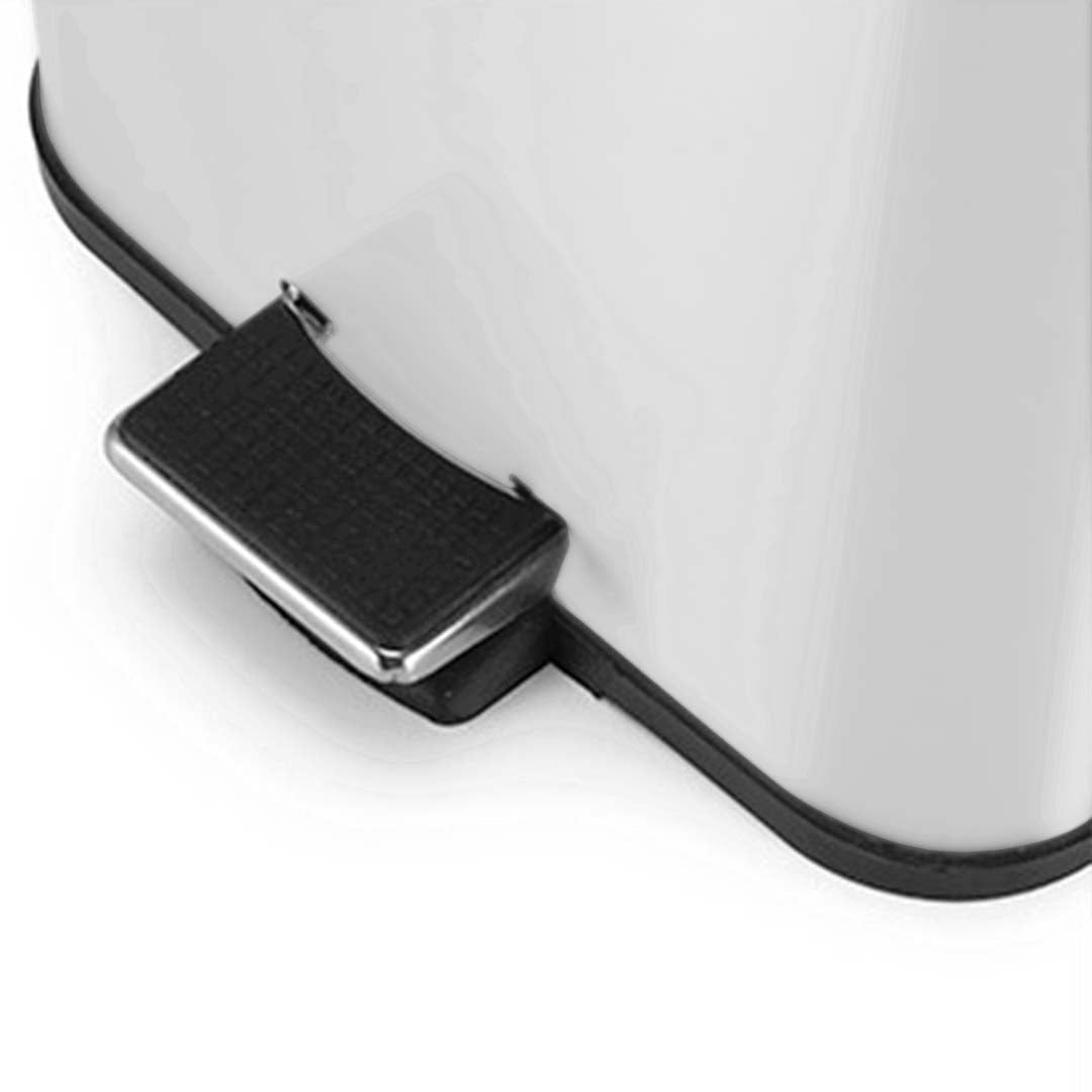 SOGA 4X 12L Foot Pedal Stainless Steel Rubbish Recycling Garbage Waste Trash Bin Square White