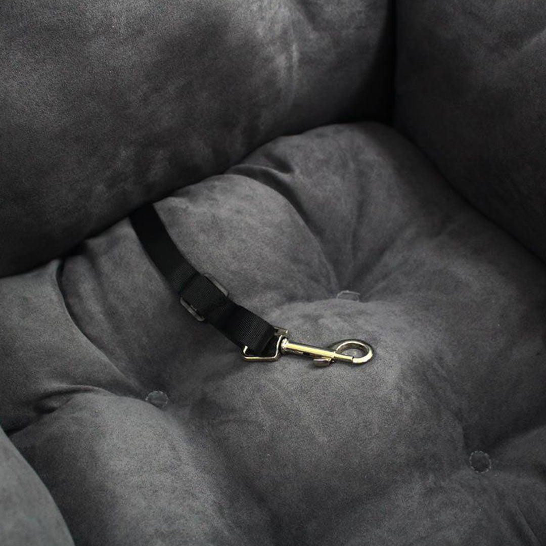 SOGA 2X Grey Pet Car Seat Sofa Safety Soft Padded Portable Travel Carrier Bed