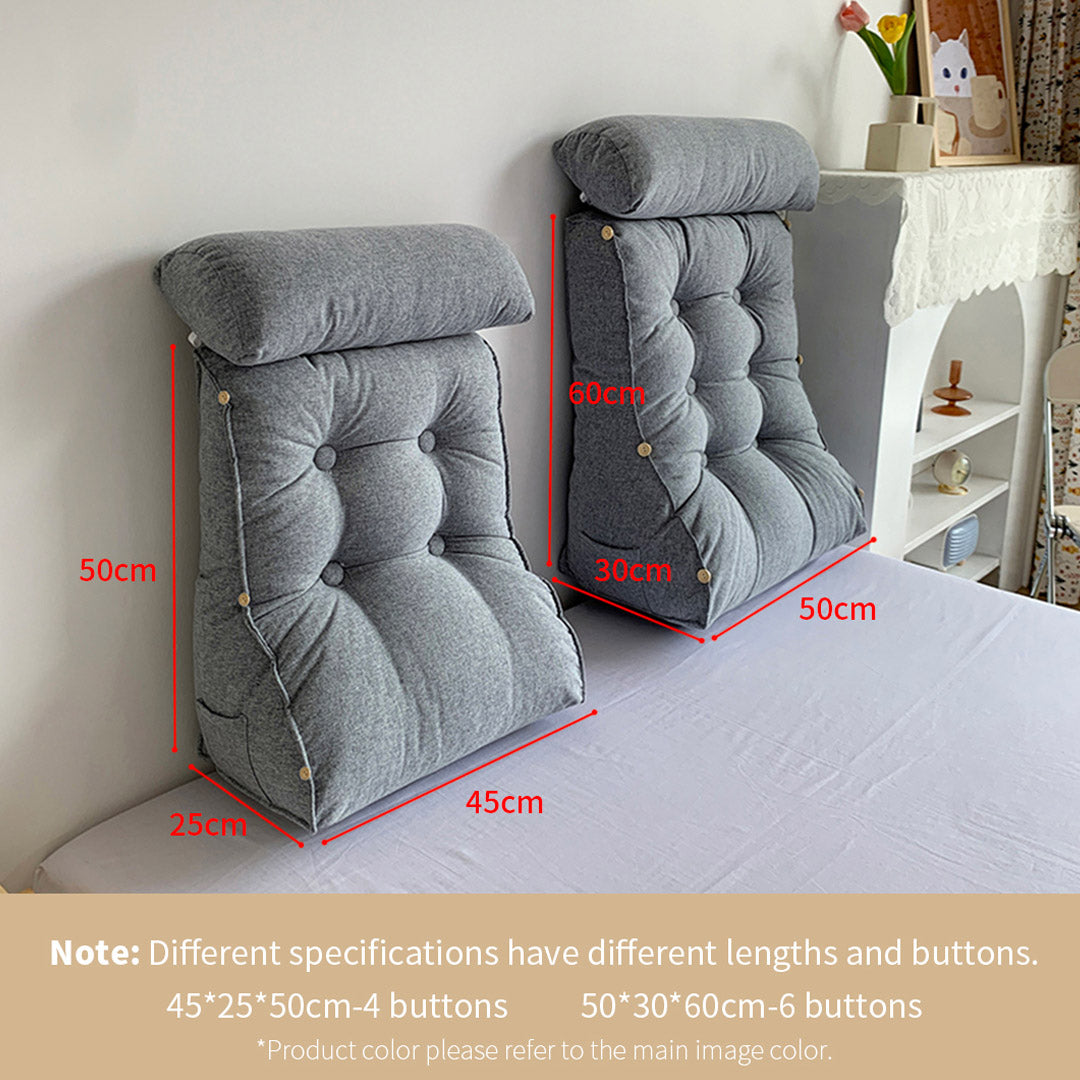 SOGA 60cm Magenta Triangular Wedge Lumbar Pillow Headboard Backrest Sofa Bed Cushion Home Decor