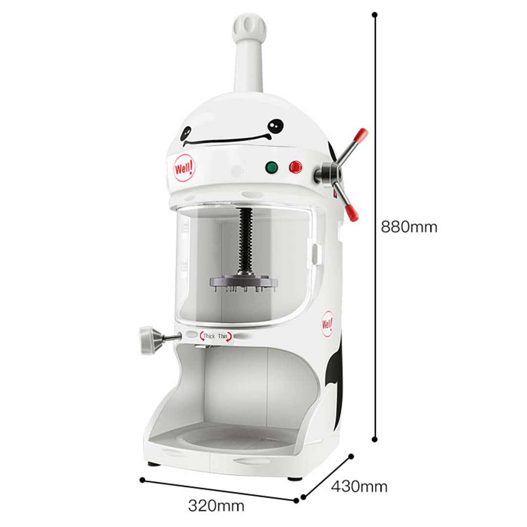 SOGA 350W Commercial Ice Shaver Crusher Machine Automatic Snow Cone Maker