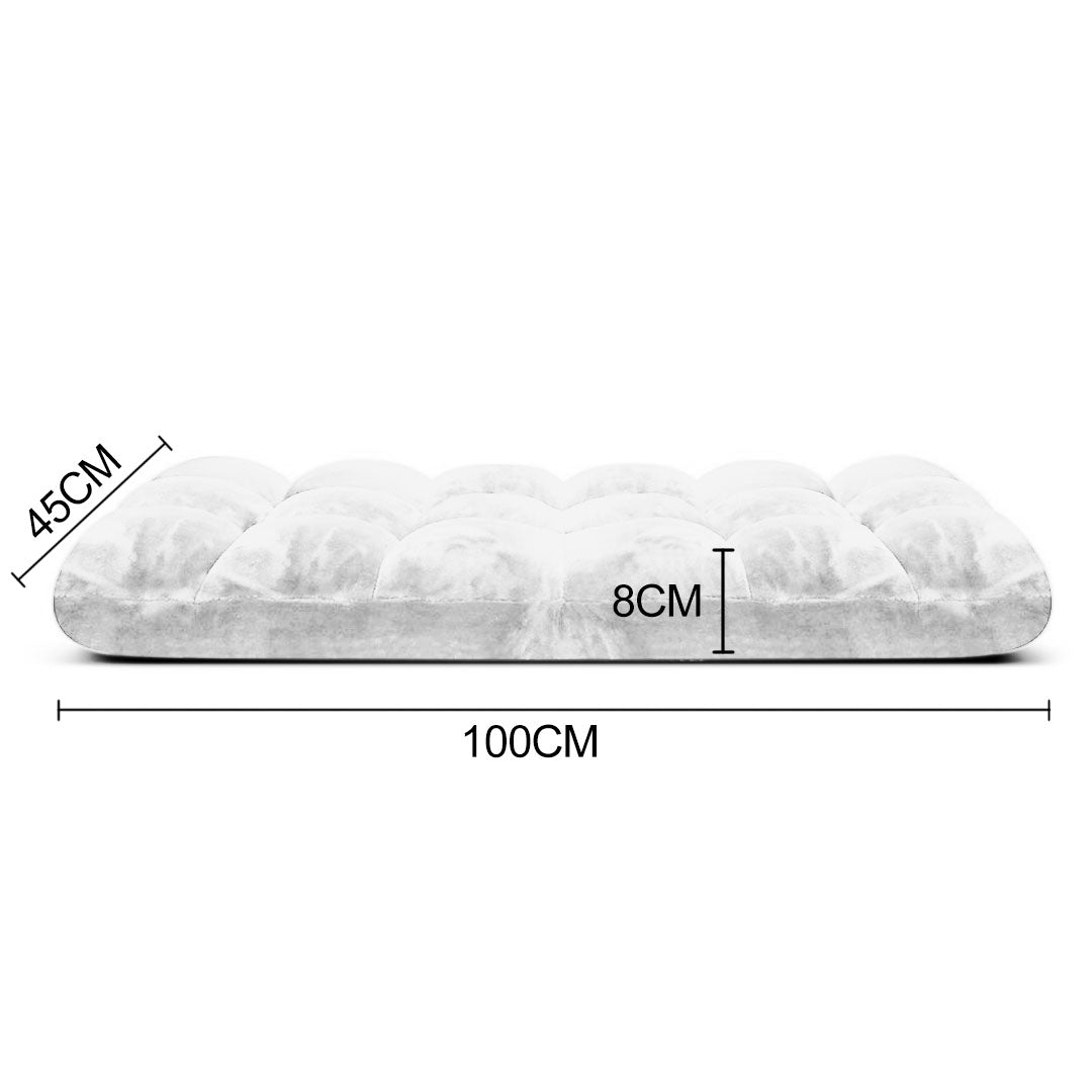 SOGA Floor Recliner Folding Lounge Sofa Futon Couch Folding Chair Cushion White