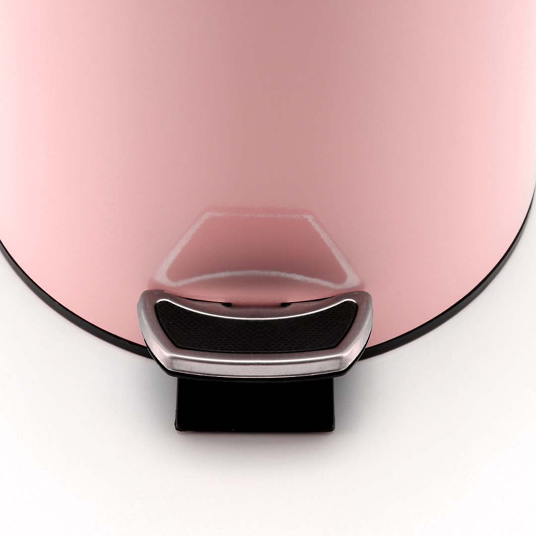 SOGA 4X 12L Foot Pedal Stainless Steel Rubbish Recycling Garbage Waste Trash Bin Round Pink