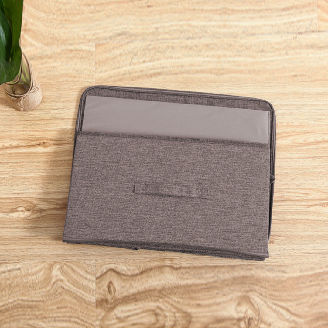 SOGA 2X Coffee Small Portable Double Zipper Storage Box Moisture Proof Clothes Basket Foldable Home Organiser